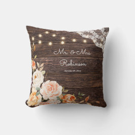 Spitzen, Streichleuchten, Blush & Peach Floral Kissen