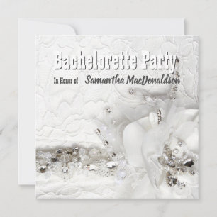 Spitzen- und Diamantkleidung Junggeselinnen-Abschi Einladung