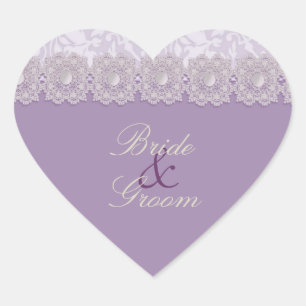 Spitzen und Perlen Lavender Wedding Stickers