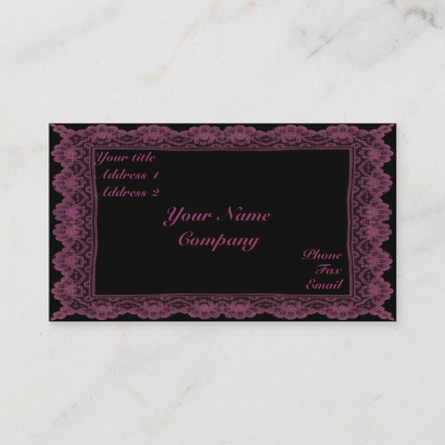 Spitzen und Rose Visitenkarte (Vorderseite)