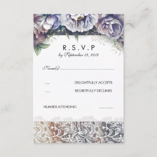 Spitzen und Vintage Aquarellfarben UAWG RSVP Karte