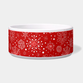 Spitzen- weißes Schneeflocke-Weihnachtsrote Napf