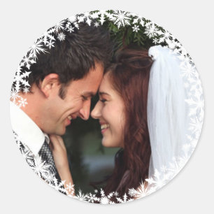 Spitzen- Winterurlaub-Aufkleber Runder Aufkleber