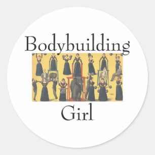 SPITZENBodybuildings-Mädchen Runder Aufkleber