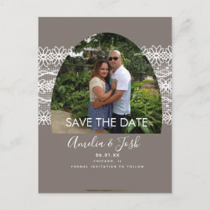 Spitzenbogen Save-the-Date-Foto-Postkarte Postkarte