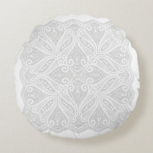Spitzendoily Rundes Kissen