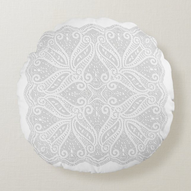 Spitzendoily Rundes Kissen (Vorderseite)