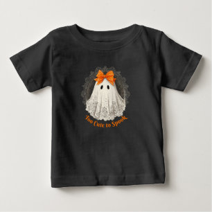 Spitzengeist in orangefarbenem Bogen verziertes Ra Baby T-shirt
