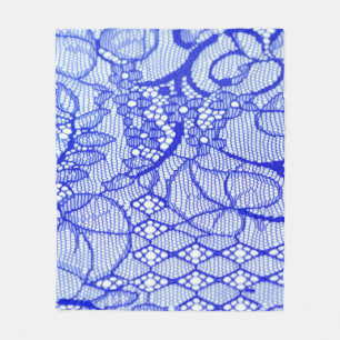 Spitzengewebe in blau. Royal Blue Couture Lace Pat Fleecedecke