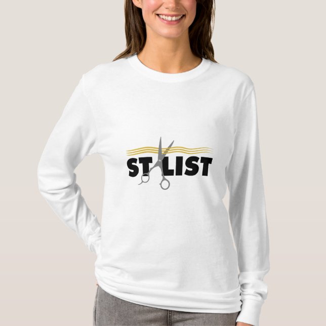 Spitzenhaar-Stylist T-Shirt (Vorderseite)