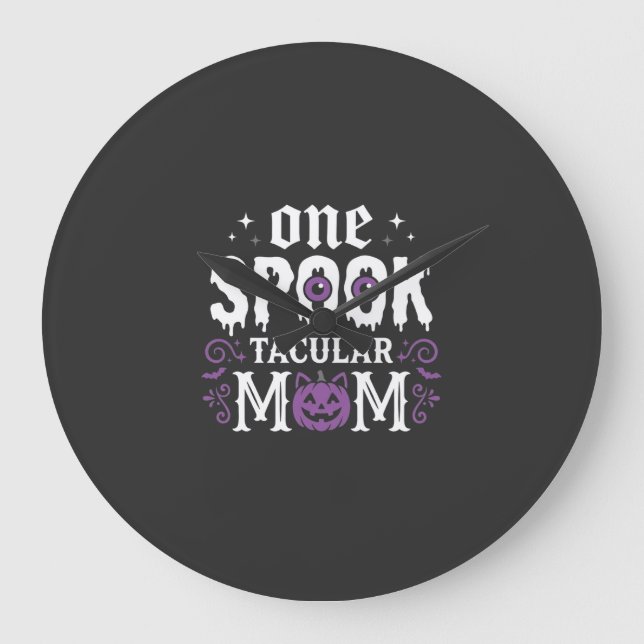 Spitzenmäßiges Halloween-Design für Mütter_1 Große Wanduhr (Vorderseite)