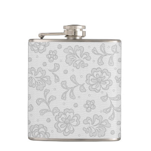 Spitzenmuster, Blumen vintage 1 Flachmann