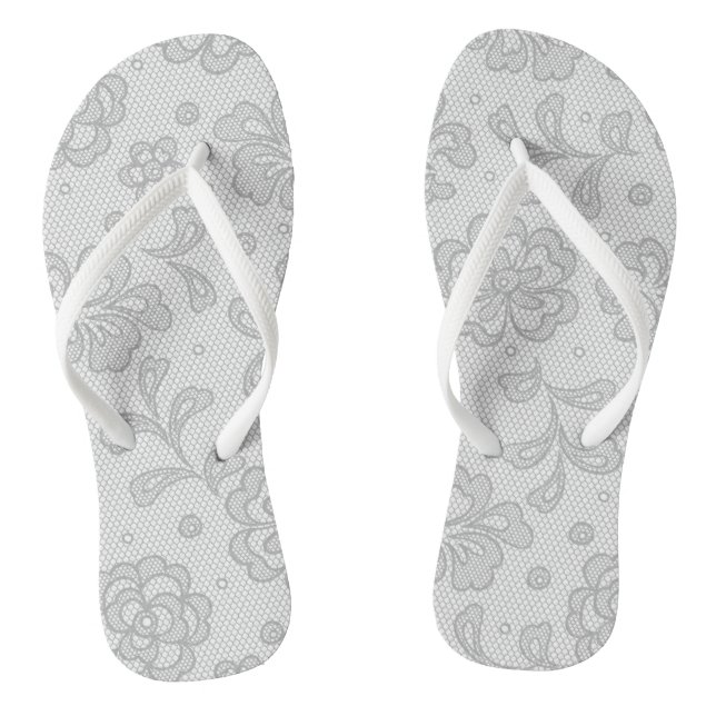 Spitzenmuster, Blumen vintage 1 Flip Flops (Fußbett)