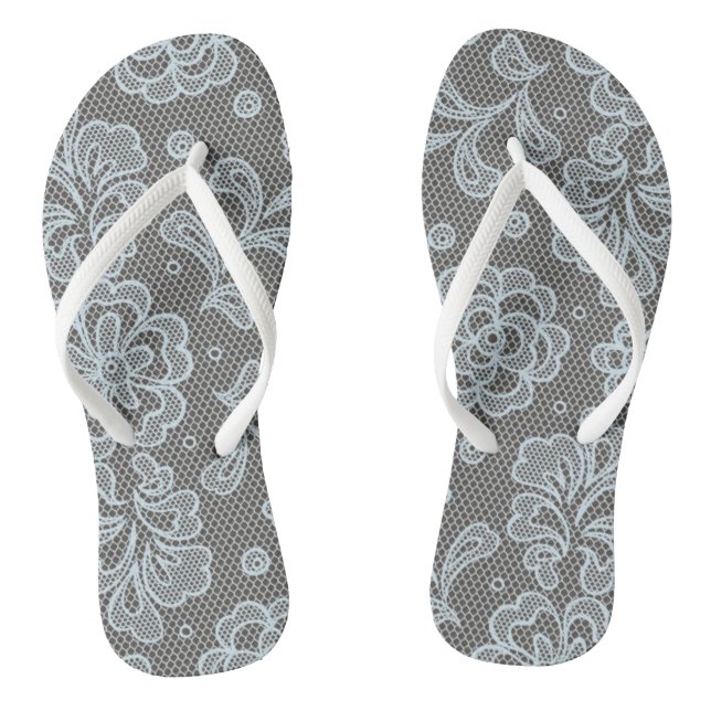 Spitzenmuster, Blumen vintage 6 Flip Flops (Fußbett)