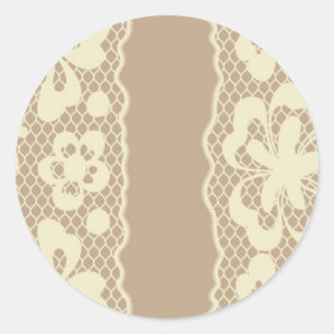 Spitzenmuster, Blumen vintage 7 Runder Aufkleber