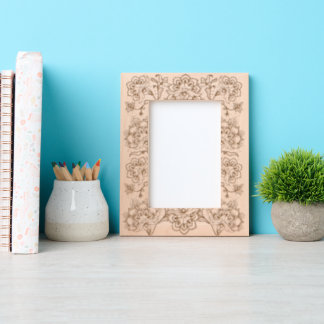 Spitzenmuster Florales Motiv Porträtgröße Geätzte Rahmen