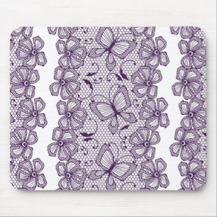 Spitzenmuster mit Schmetterlingen Mousepad
