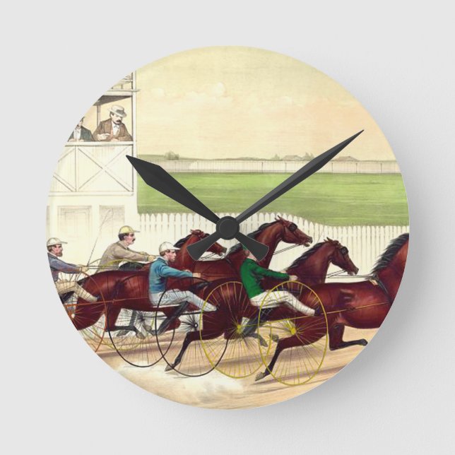 SPITZENPferderennen ist mein Leben Runde Wanduhr (Vorderseite)