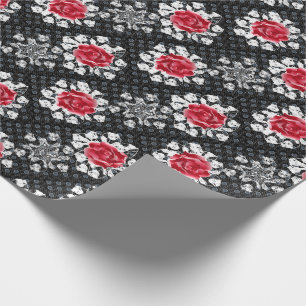 Spitzenrosen Goth Heavy Metal Geschenkpapier