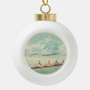 SPITZENRower Keramik Kugel-Ornament