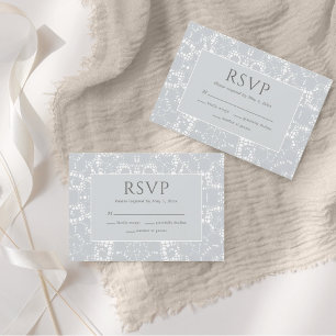 Spitzenstaub Blau Zierliche RSVP-Karte RSVP Karte
