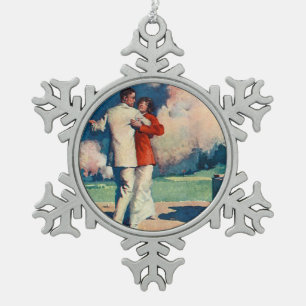 SPITZENTango-Sommer Schneeflocken Zinn-Ornament