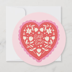 Spitzenuntersetzer Herz Handgezeichneter Valentins Feiertagskarte