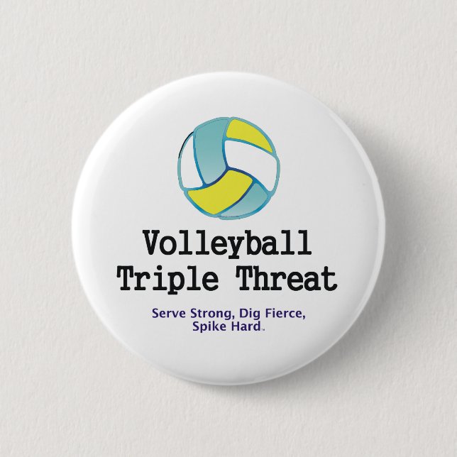 SPITZENVolleyball-Dreiergruppen-Drohung Button (Vorderseite)