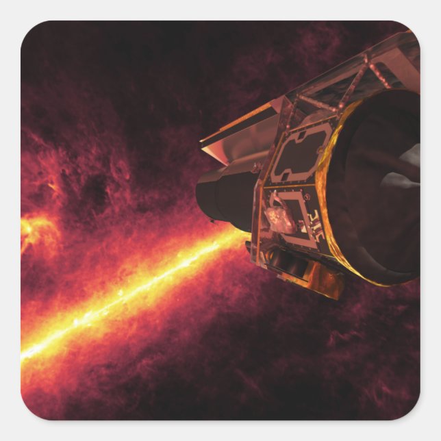 Spitzer gegen den Infrarothimmel gesehen Quadratischer Aufkleber (Vorderseite)