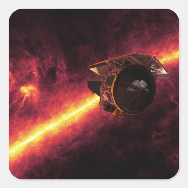 Spitzer gegen Infrarotstrahler gesehen 2 Quadratischer Aufkleber (Vorderseite)