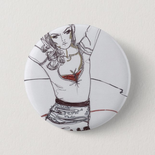Spitzerock-Modeillustration Button (Vorderseite)