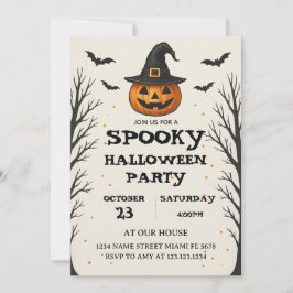 Spitzige Halloween-Party-Einladungskarte Einladung