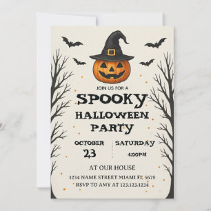 Spitzige Halloween-Party-Einladungskarte Einladung