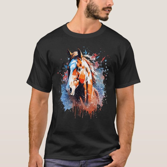 Splash American Quarter Horse  Colorful T-Shirt (Vorderseite)