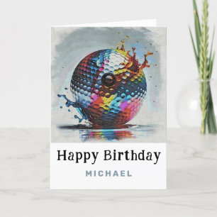 *~* Splash AP94 Golf Ball Metallic Geburtstagskart Dankeskarte
