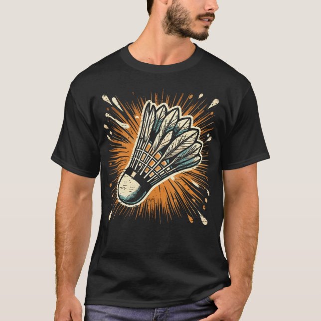 Splash Art Badminton Federball T-Shirt (Vorderseite)