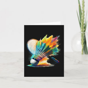 Splash Art Badminton Player Shuttle Racket Sports Karte