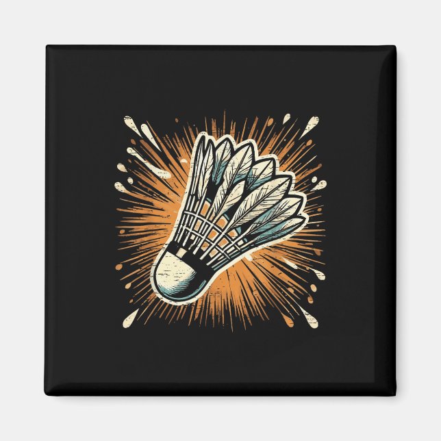 Splash Art Badminton Shuttle Magnet (Vorne)