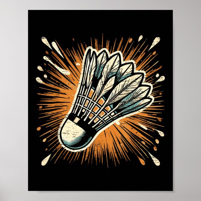Splash Art Badminton Shuttle Poster (Vorne)