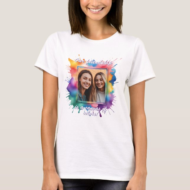 Splash-Art, Bunter Bilderrahmen mit Farbklecksen T-Shirt (Vorderseite)