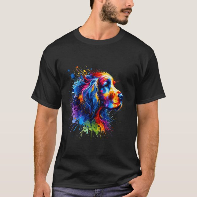 Splash Art English Setter T-Shirt (Vorderseite)