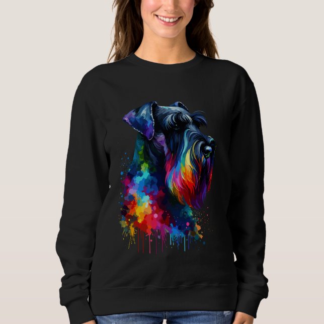 Splash Art Giant Schnauzer Sweatshirt (Vorderseite)
