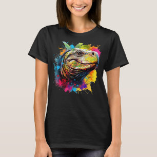 Splash Art Lizard Animal Lover Colorful Komodo Dra T-Shirt
