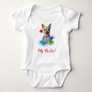Splash Art Niedlich Chihuahua Dog Baby Bodysuit Baby Strampler