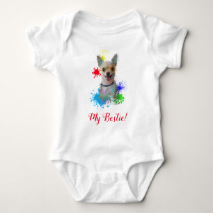 Splash Art Niedlich Chihuahua Dog Baby Bodysuit Strampler