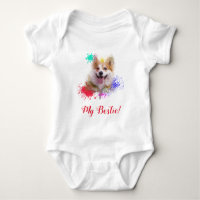 Splash Art Niedlich Corgi Dog Baby Bodysuit