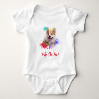 Splash Art Niedlich Corgi Dog Baby Bodysuit