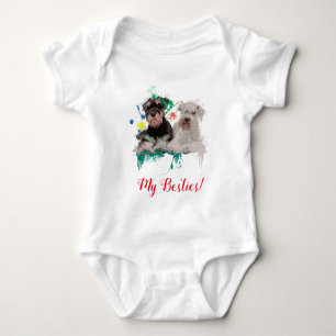 Splash Art Niedlich Schnauzer Dog Baby Bodysuit Strampler