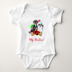 Splash Art Niedlich Shih Tzu Dog Baby Bodysuit Baby Strampler