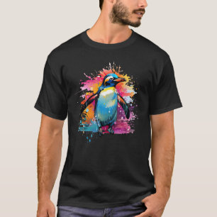 Splash Art Pinguin Tiere Lover farbenfroh T-Shirt